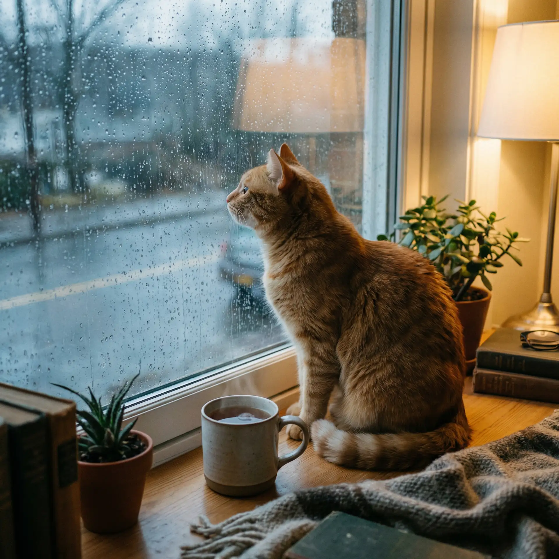 猫咪望着窗外的雨 - 地铁跑酷最强角色